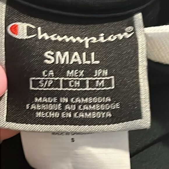 Champion Black Logo Embroidered Full Zip Crown Track Jacket Size Small - Picture 12 of 15